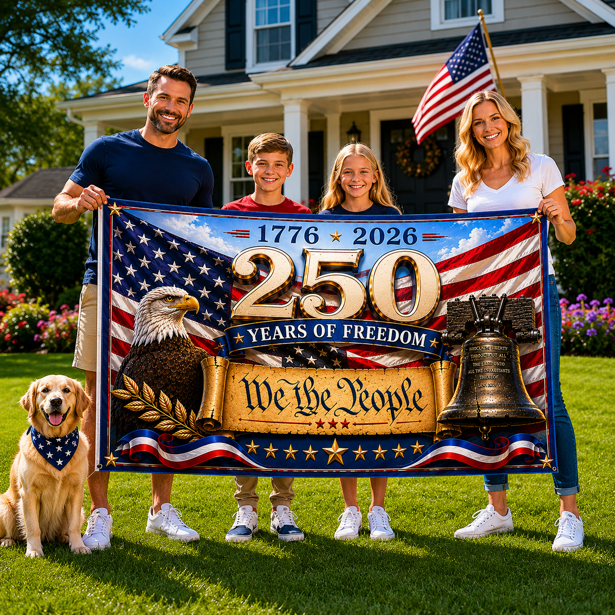 We The People Patriotic Flag Celebrating American Freedom