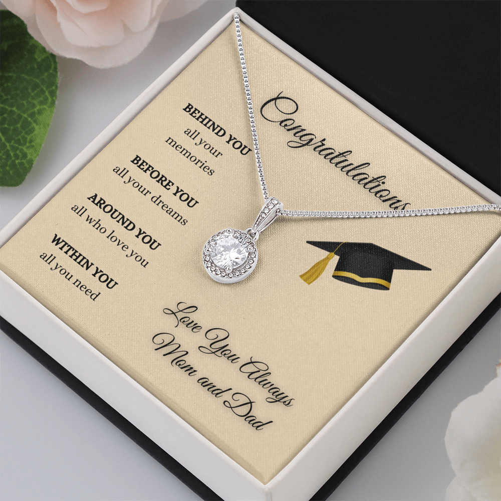 Daughter Graduation Necklace Love From Mom and Dad