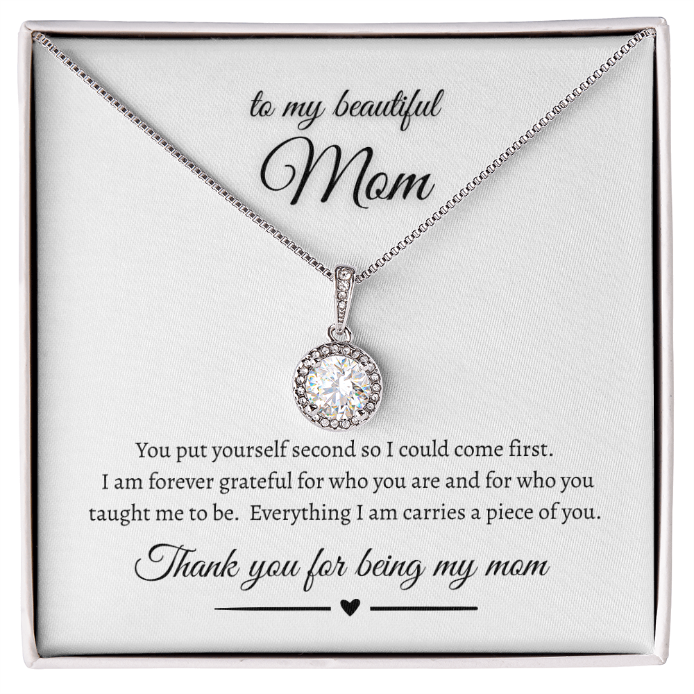 To My Beautiful Mom Eternal Hope Necklace Gift