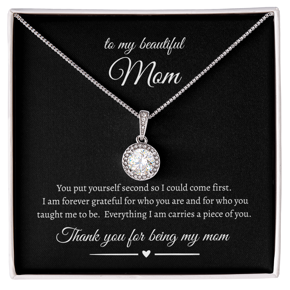 Elegant Mother Gift Eternal Hope Necklace With Message
