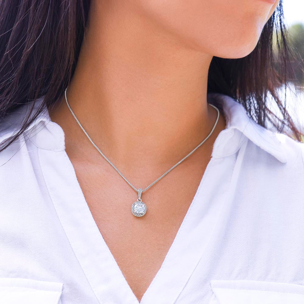 Elegant Mother Gift Eternal Hope Necklace With Message