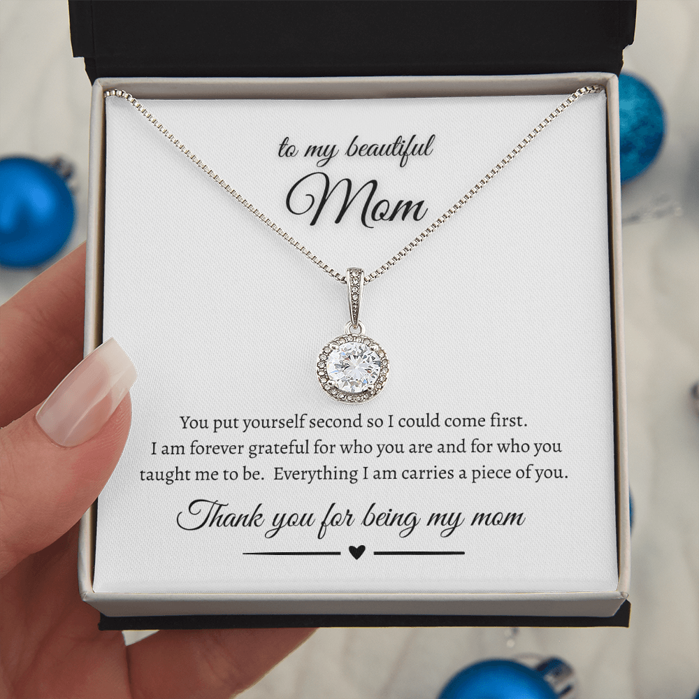 To My Beautiful Mom Eternal Hope Necklace Gift