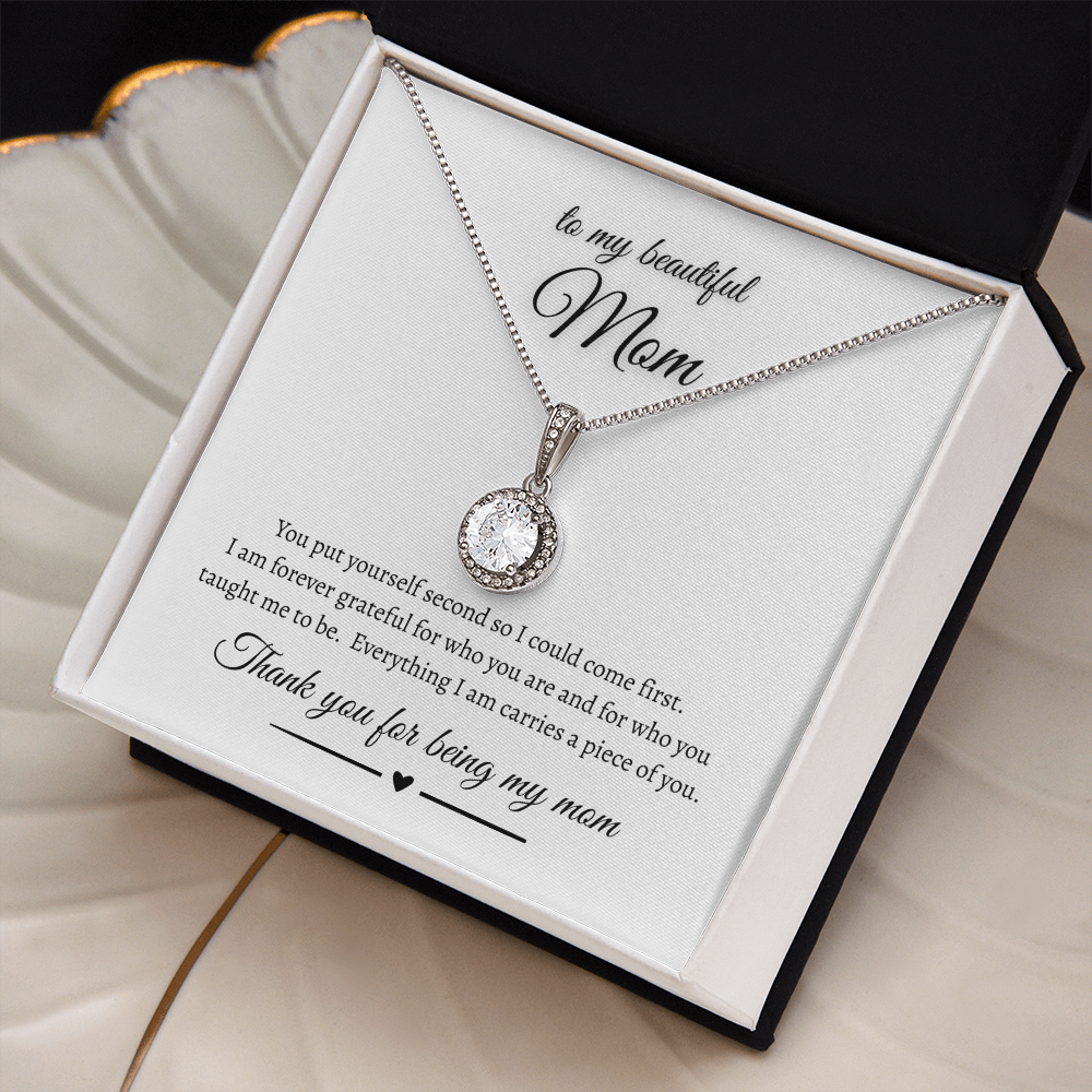 To My Beautiful Mom Eternal Hope Necklace Gift