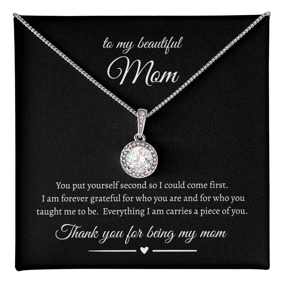 Elegant Mother Gift Eternal Hope Necklace With Message