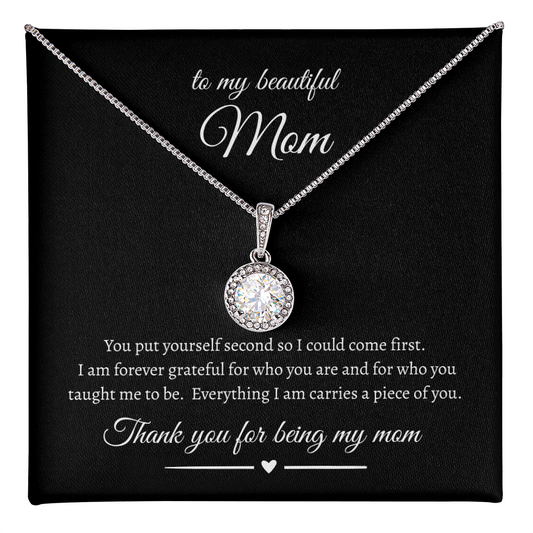 Elegant Mother Gift Eternal Hope Necklace With Message