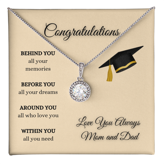 Daughter Graduation Necklace Love From Mom and Dad