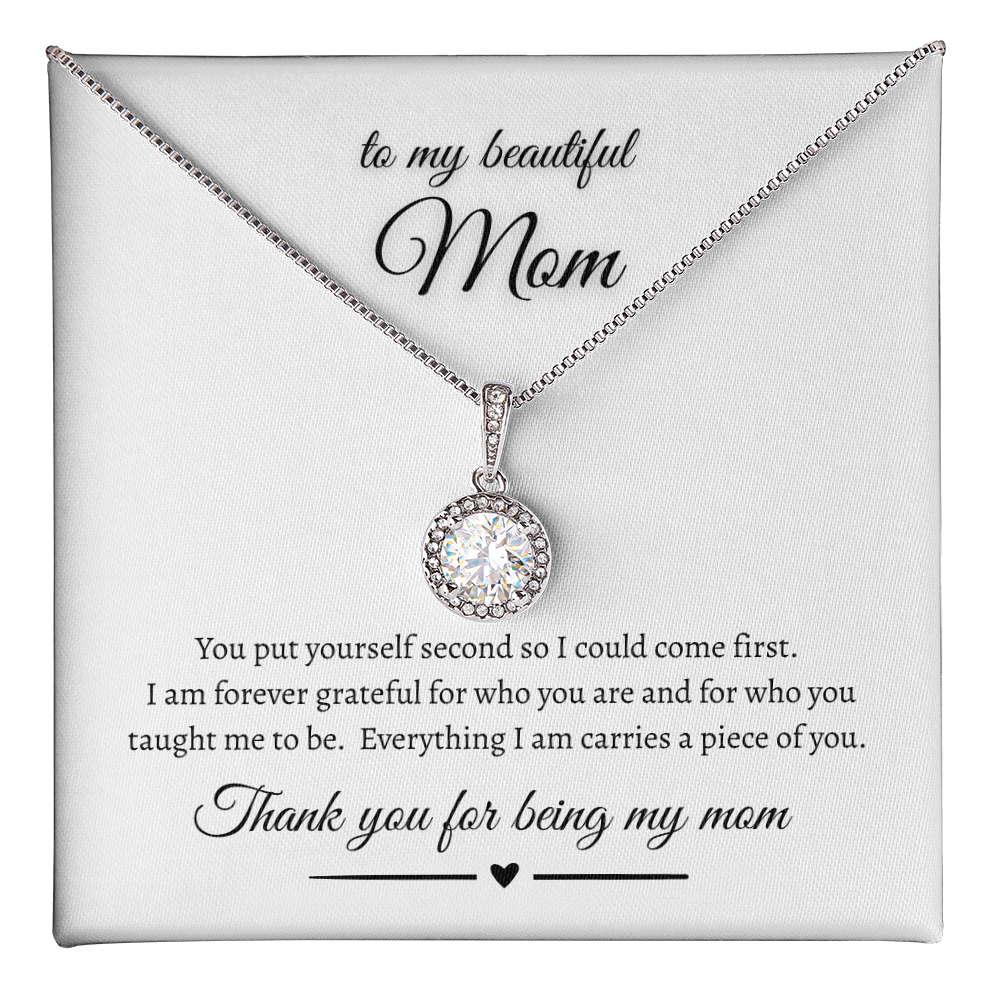 To My Beautiful Mom Eternal Hope Necklace Gift