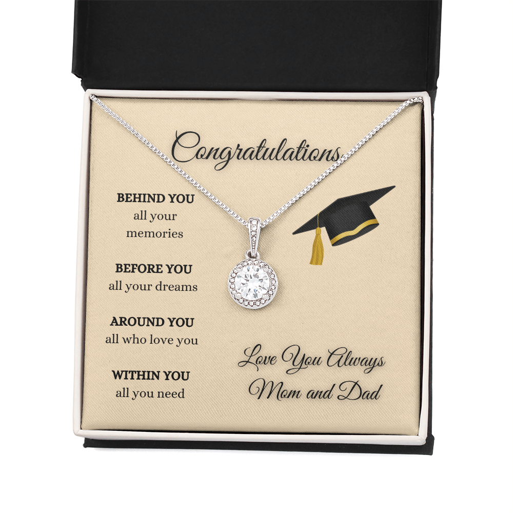 Daughter Graduation Necklace Love From Mom and Dad
