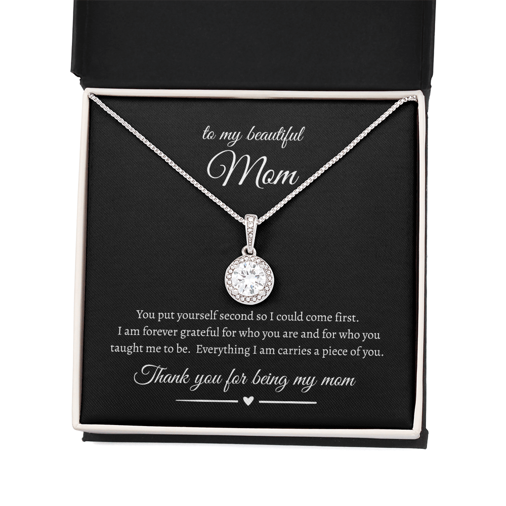 Elegant Mother Gift Eternal Hope Necklace With Message