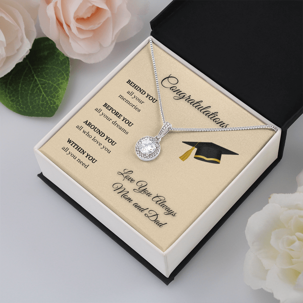 Daughter Graduation Necklace Love From Mom and Dad