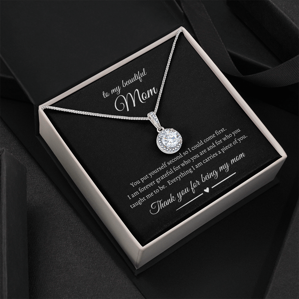 Elegant Mother Gift Eternal Hope Necklace With Message
