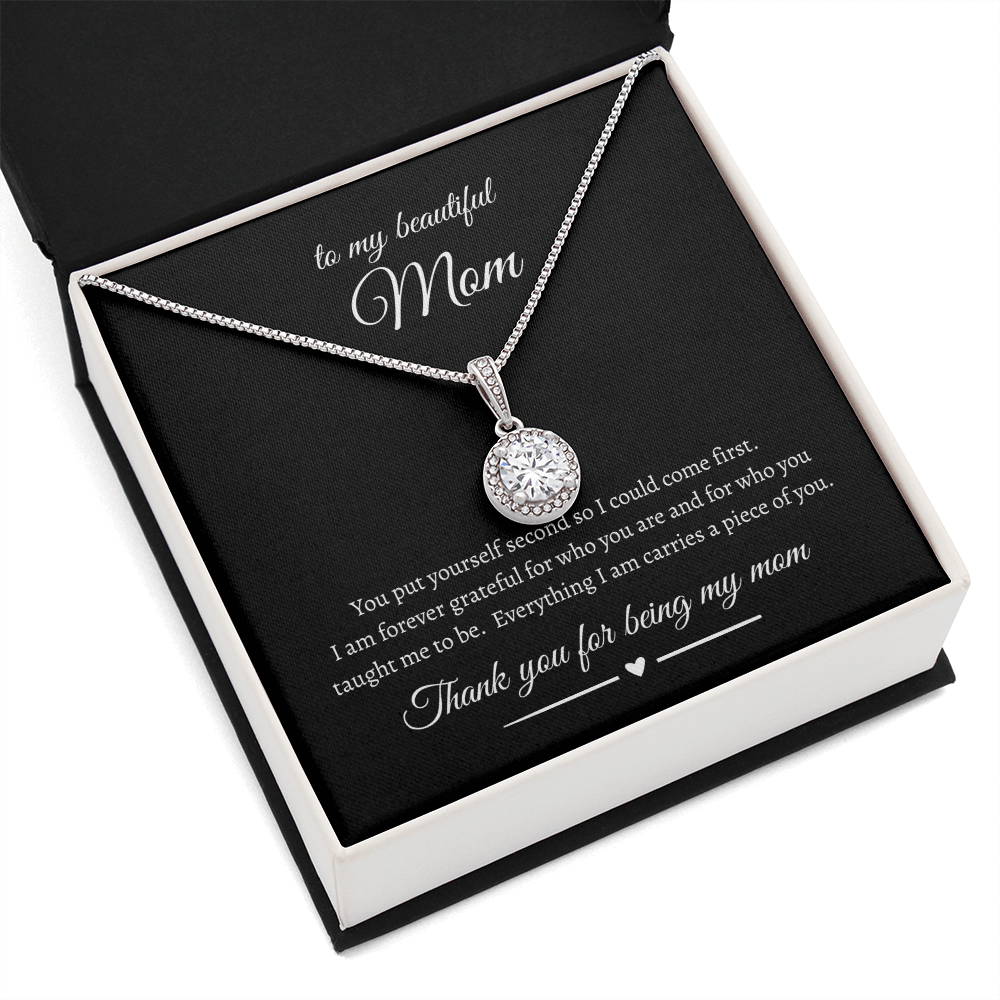 Elegant Mother Gift Eternal Hope Necklace With Message