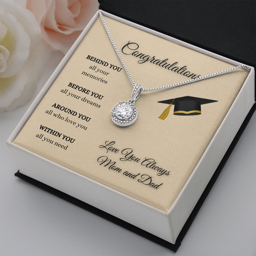 Daughter Graduation Necklace Love From Mom and Dad