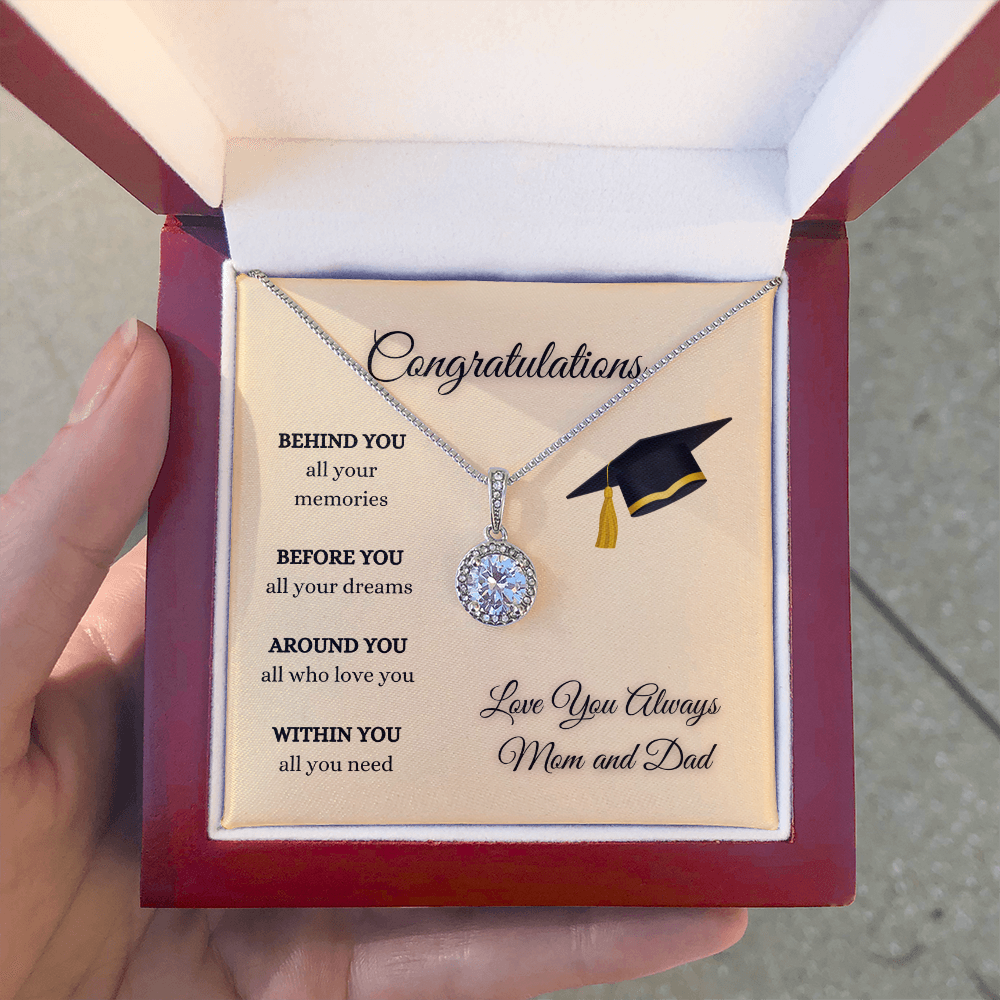 Daughter Graduation Necklace Love From Mom and Dad