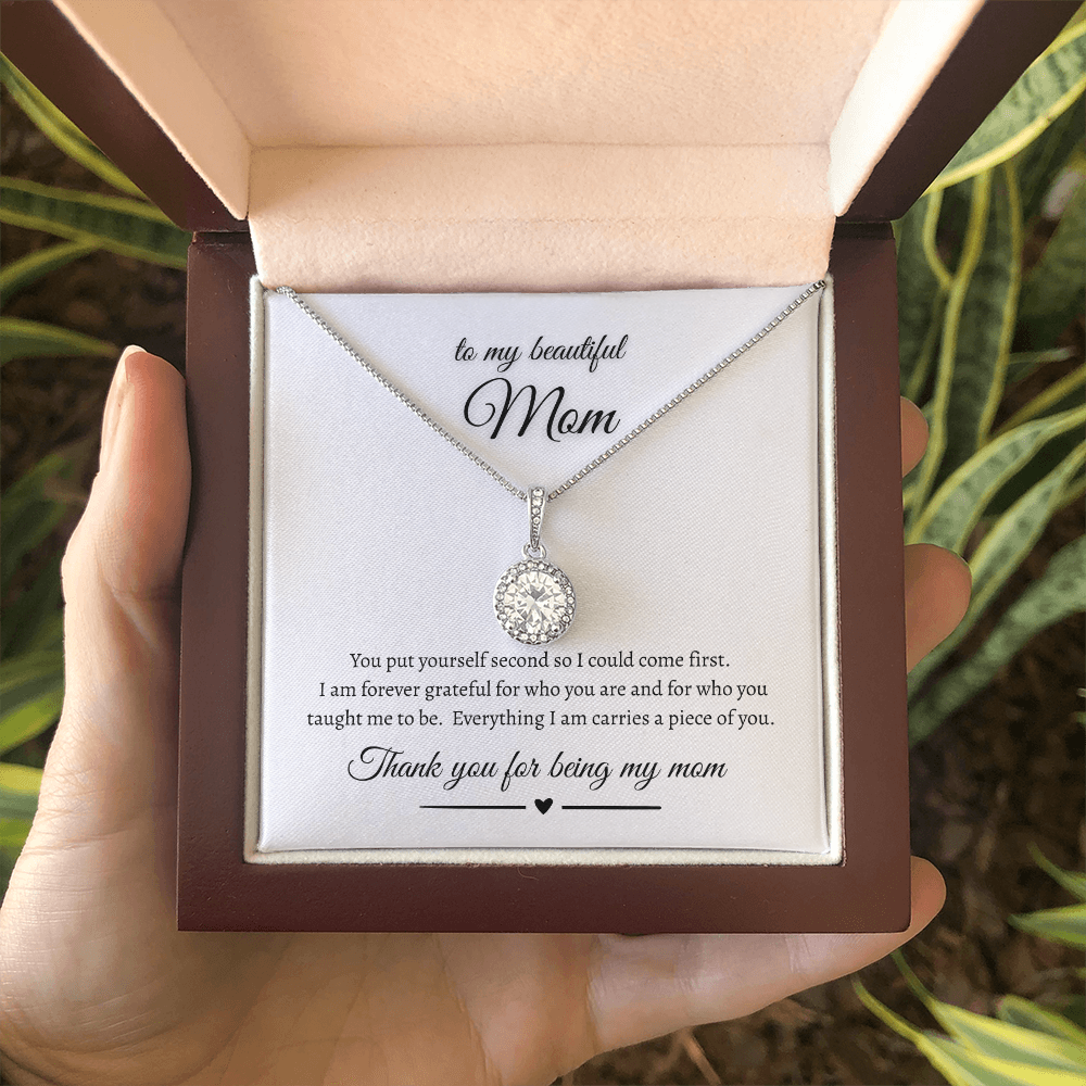 To My Beautiful Mom Eternal Hope Necklace Gift