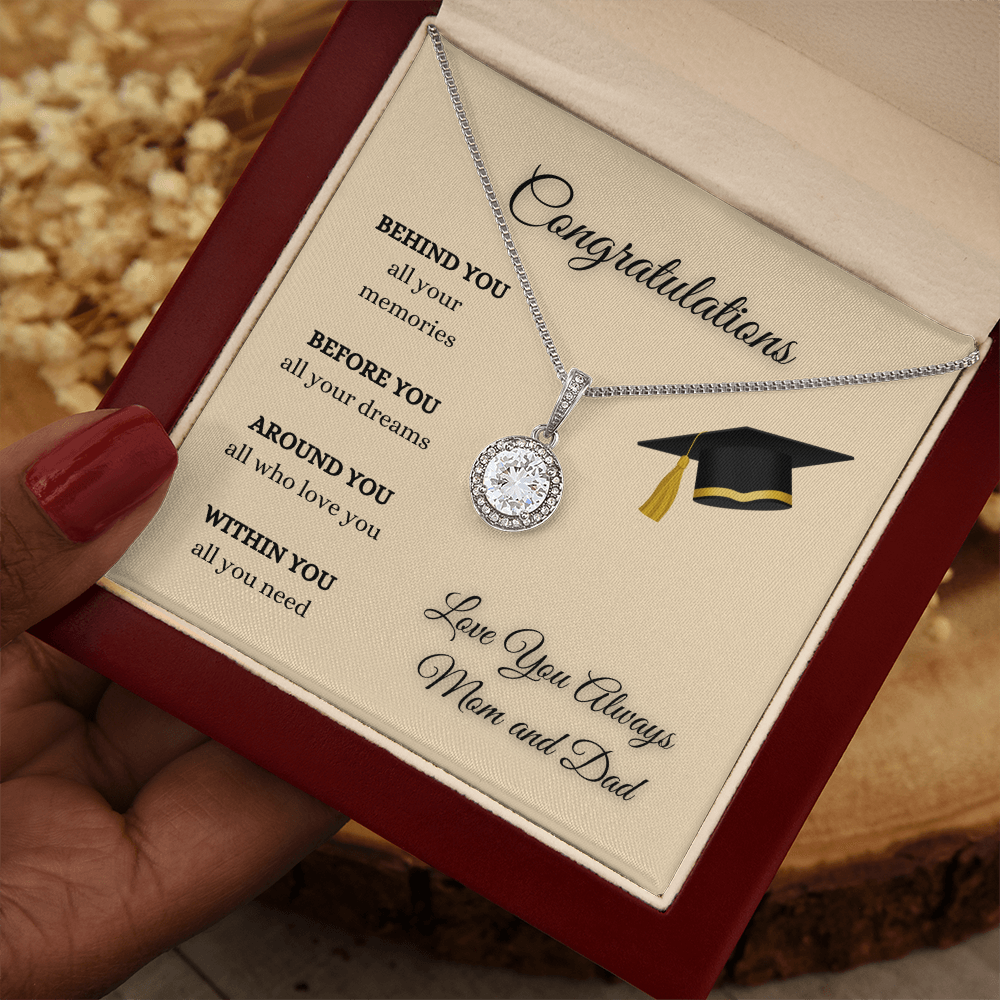 Daughter Graduation Necklace Love From Mom and Dad