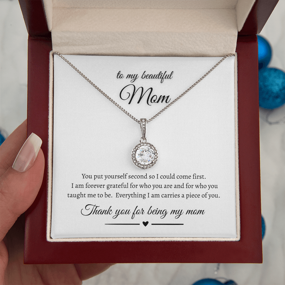 To My Beautiful Mom Eternal Hope Necklace Gift
