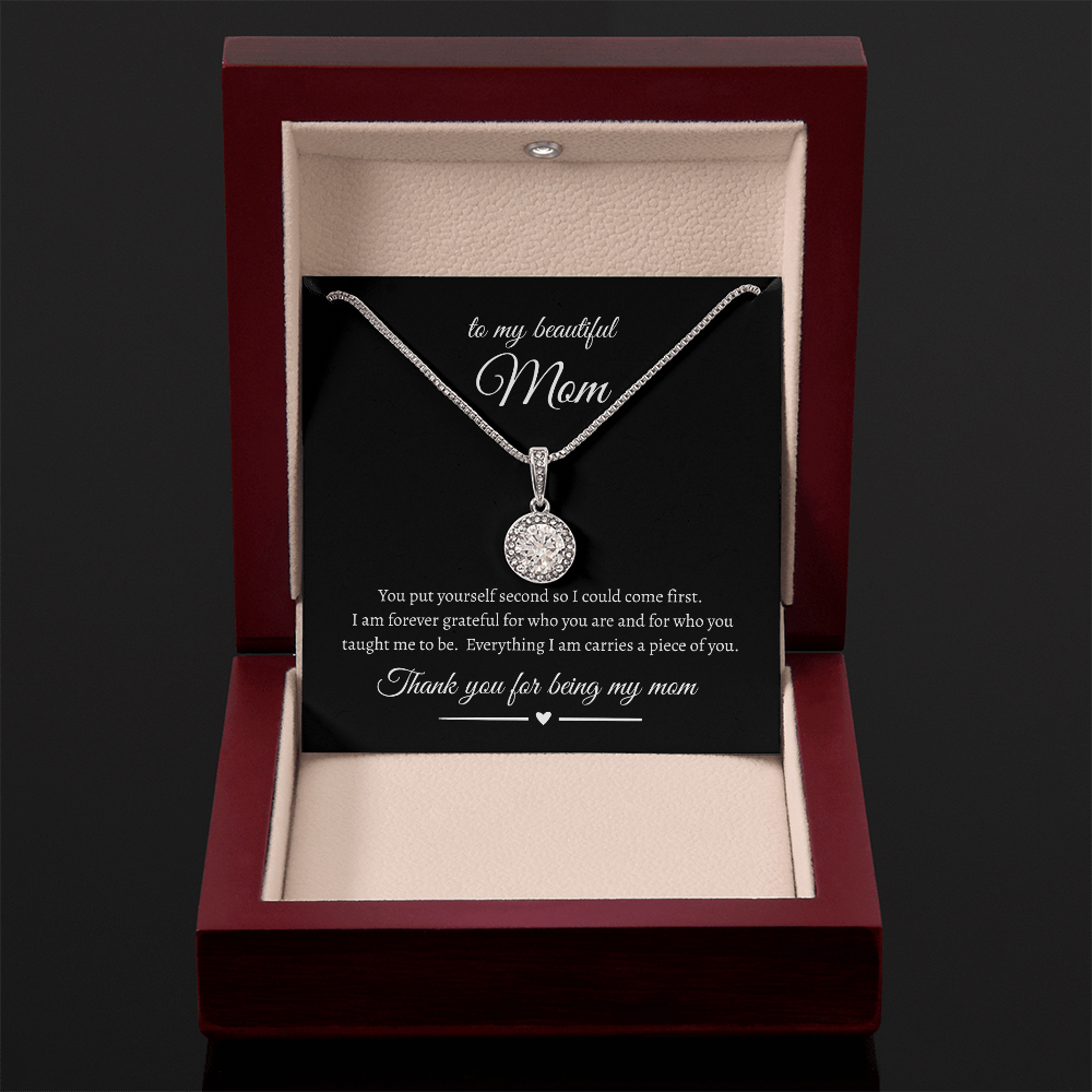 Elegant Mother Gift Eternal Hope Necklace With Message