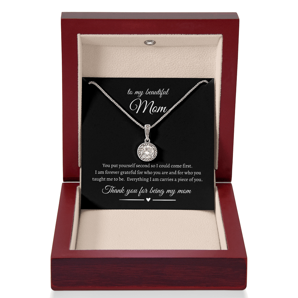 Elegant Mother Gift Eternal Hope Necklace With Message