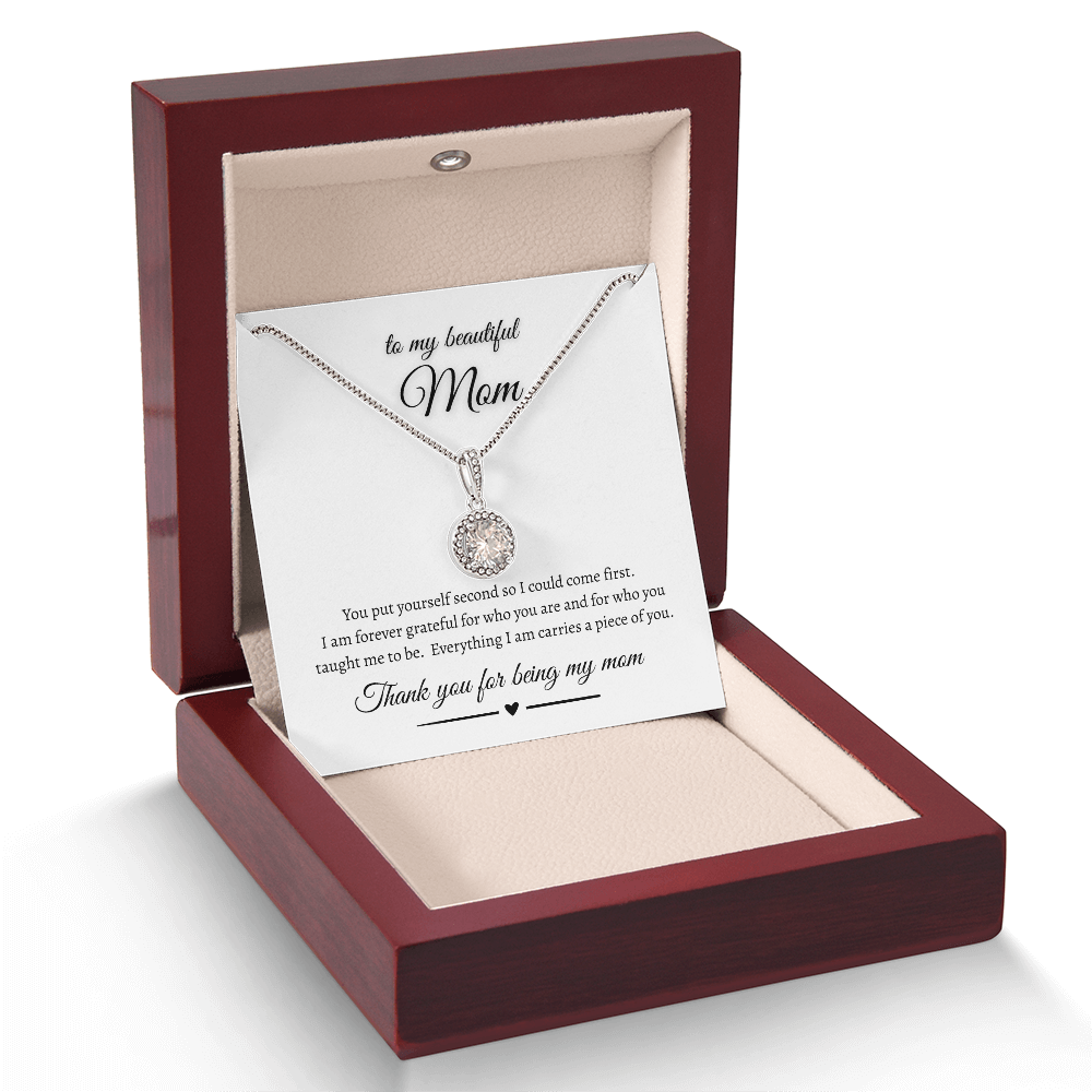 To My Beautiful Mom Eternal Hope Necklace Gift