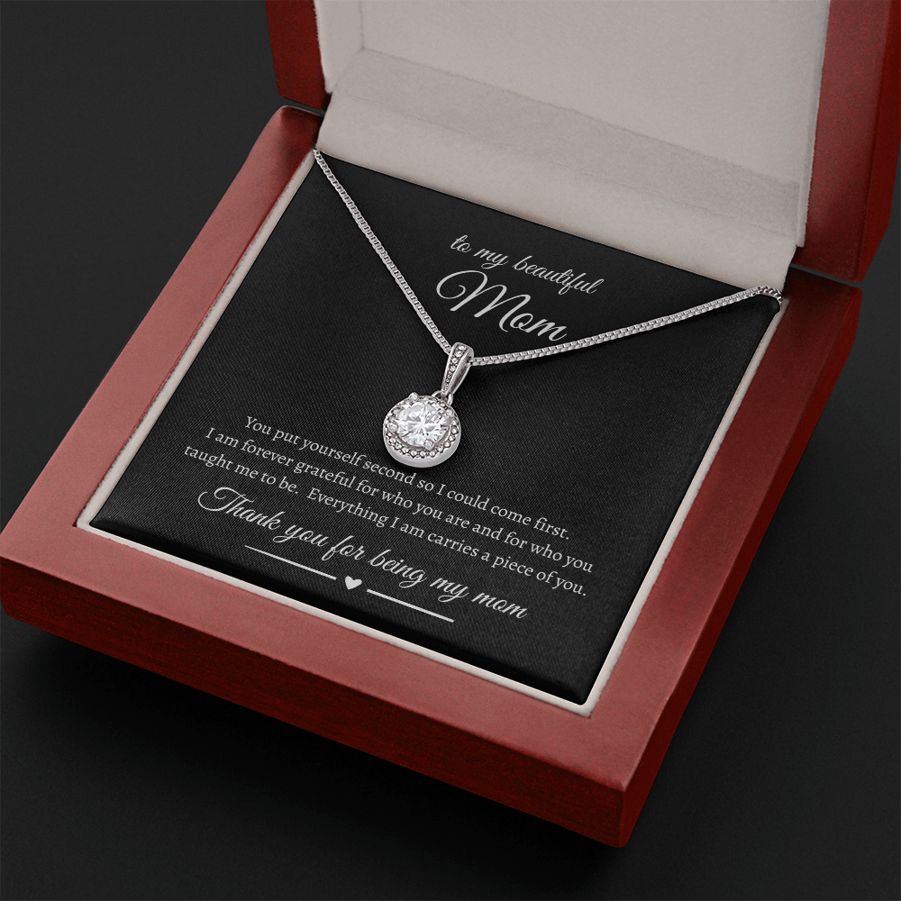 Elegant Mother Gift Eternal Hope Necklace With Message