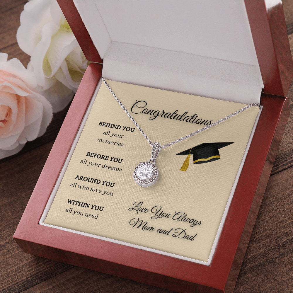 Daughter Graduation Necklace Love From Mom and Dad