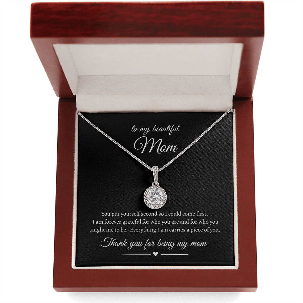 Elegant Mother Gift Eternal Hope Necklace With Message