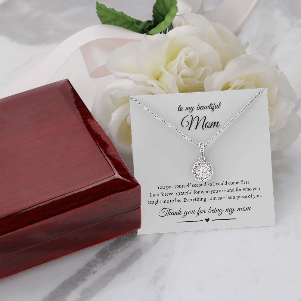 To My Beautiful Mom Eternal Hope Necklace Gift