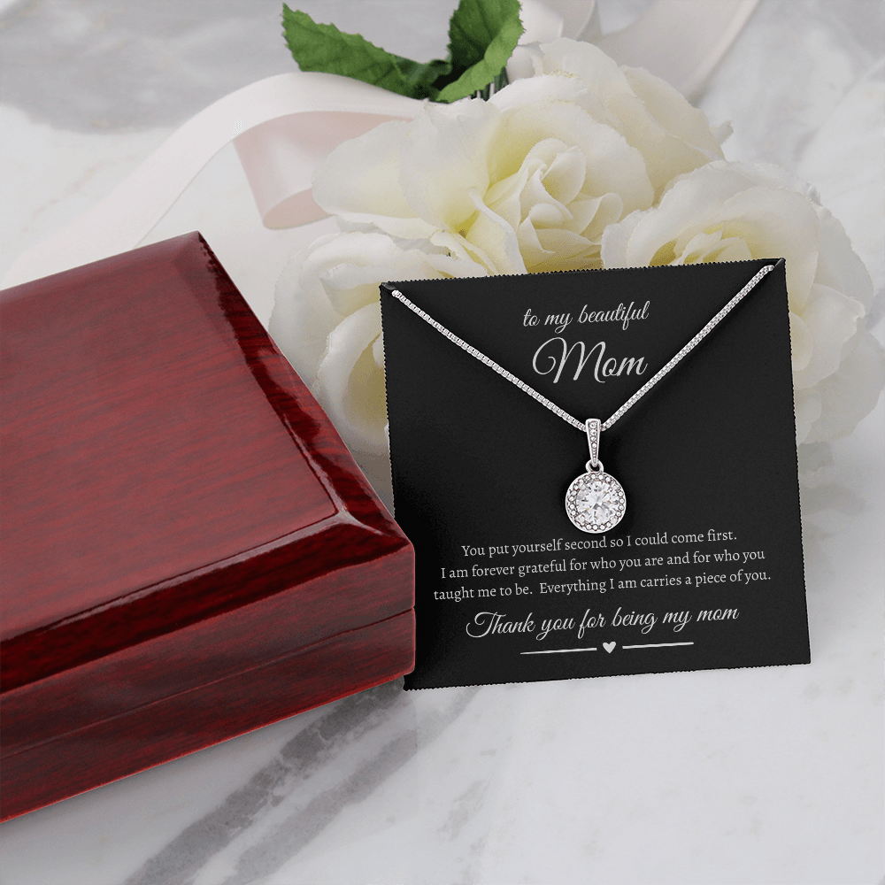 Elegant Mother Gift Eternal Hope Necklace With Message