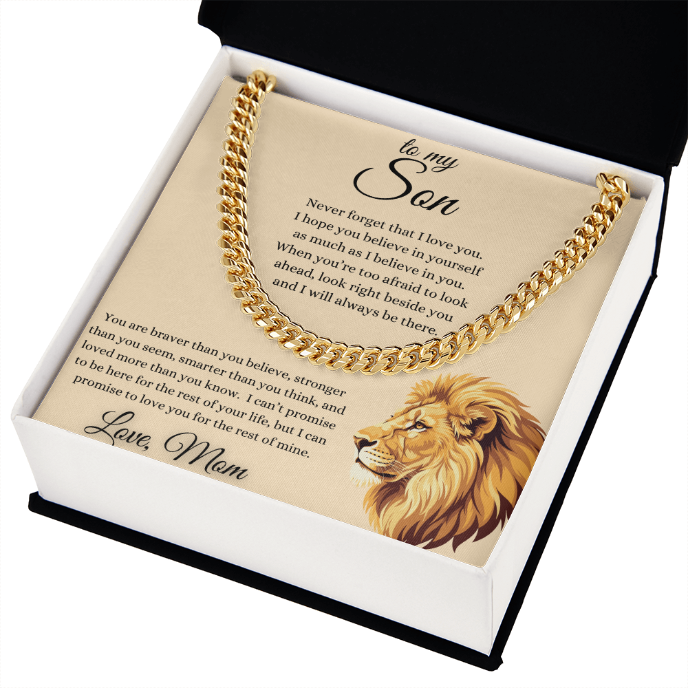 To My Son From Mom Inspirational Cuban Link Chain