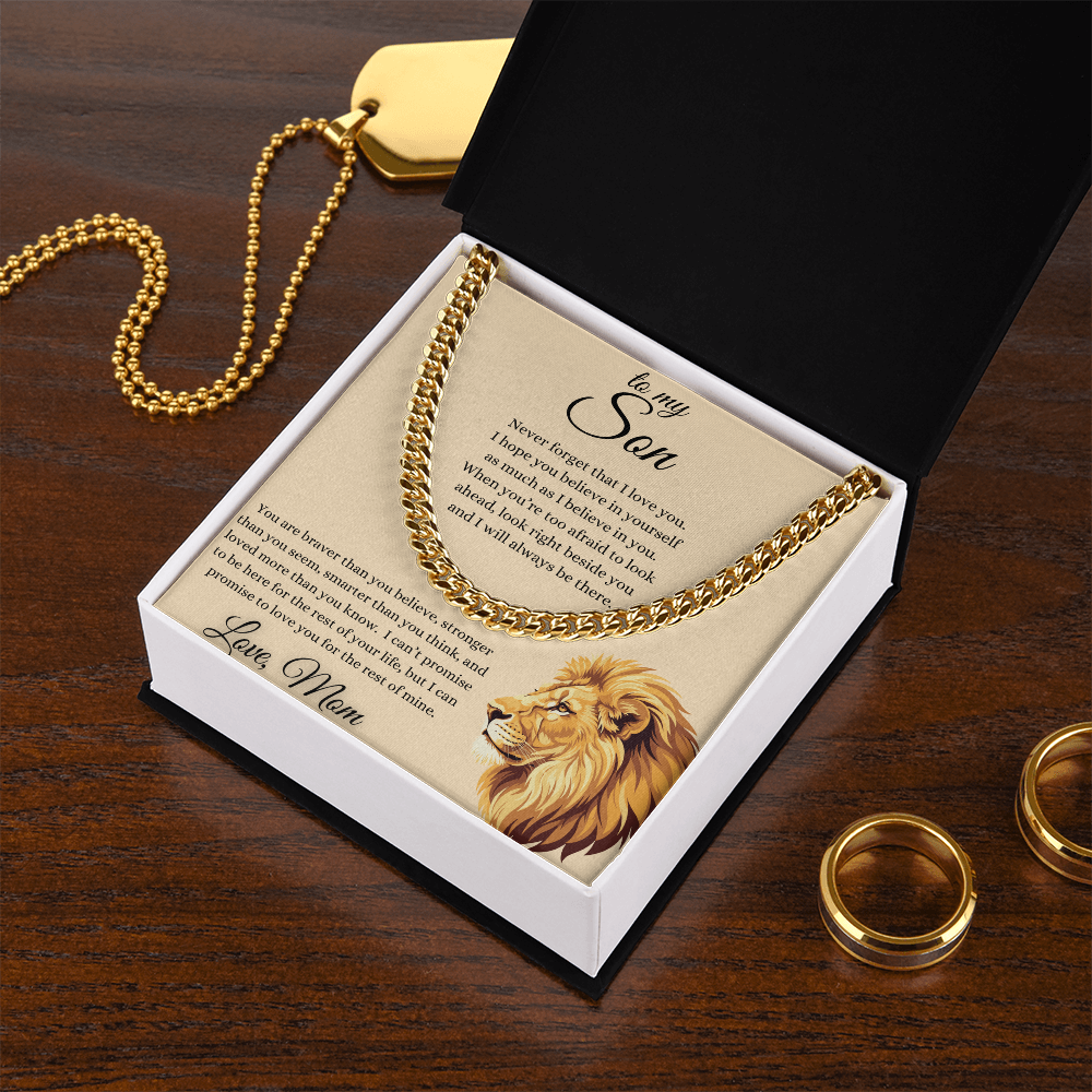 To My Son From Mom Inspirational Cuban Link Chain