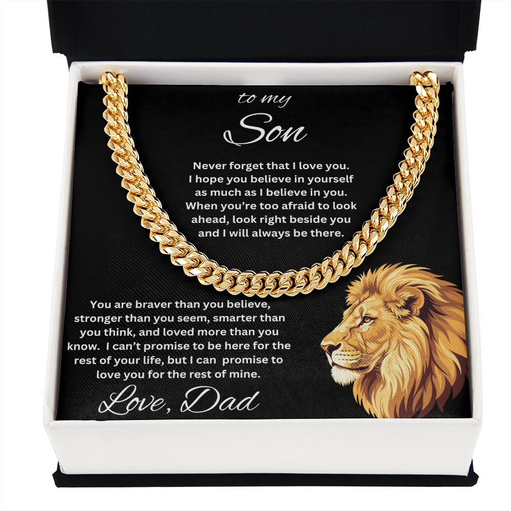To My Son From Dad Inspirational Cuban Link Chain