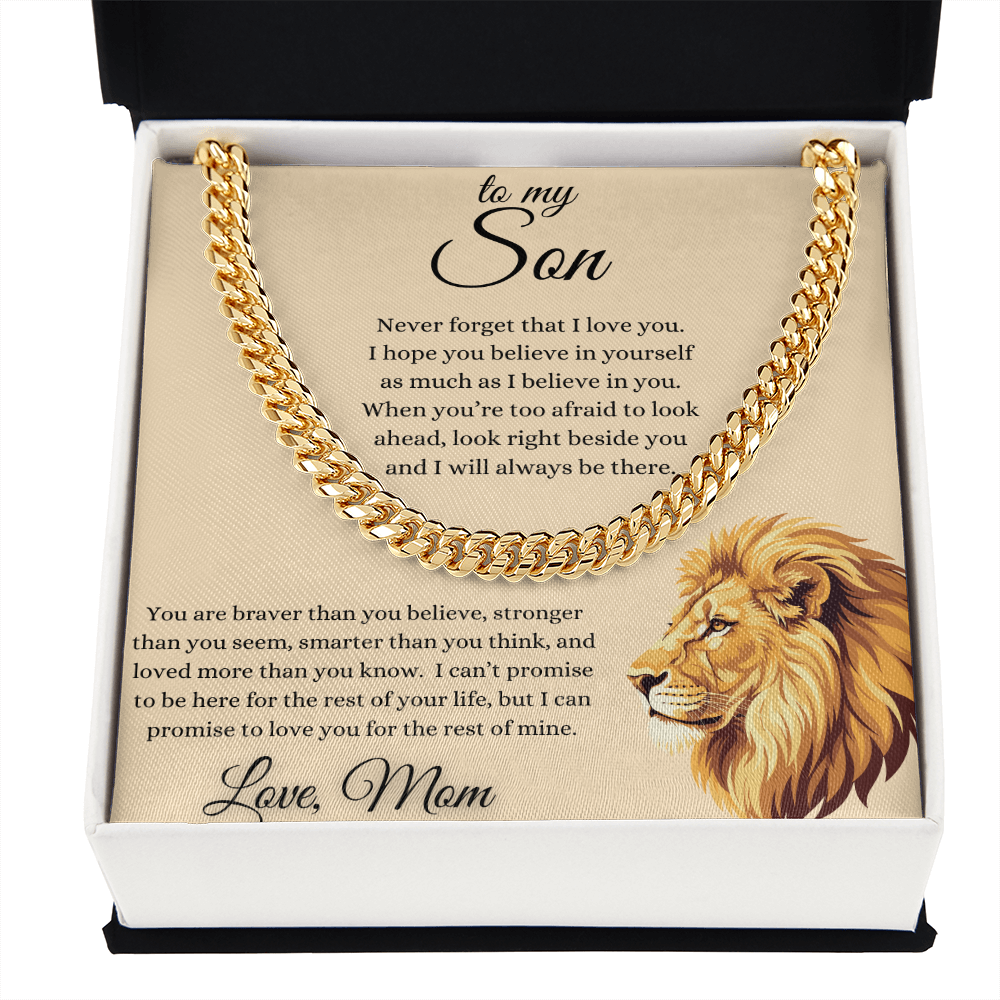 To My Son From Mom Inspirational Cuban Link Chain