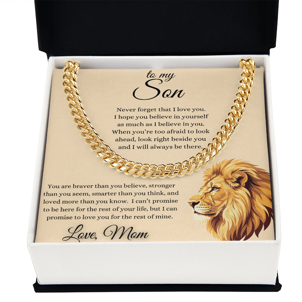 To My Son From Mom Inspirational Cuban Link Chain