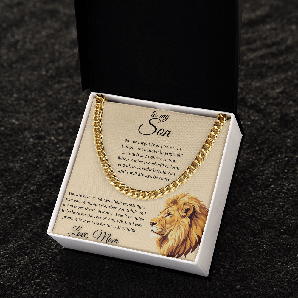 To My Son From Mom Inspirational Cuban Link Chain