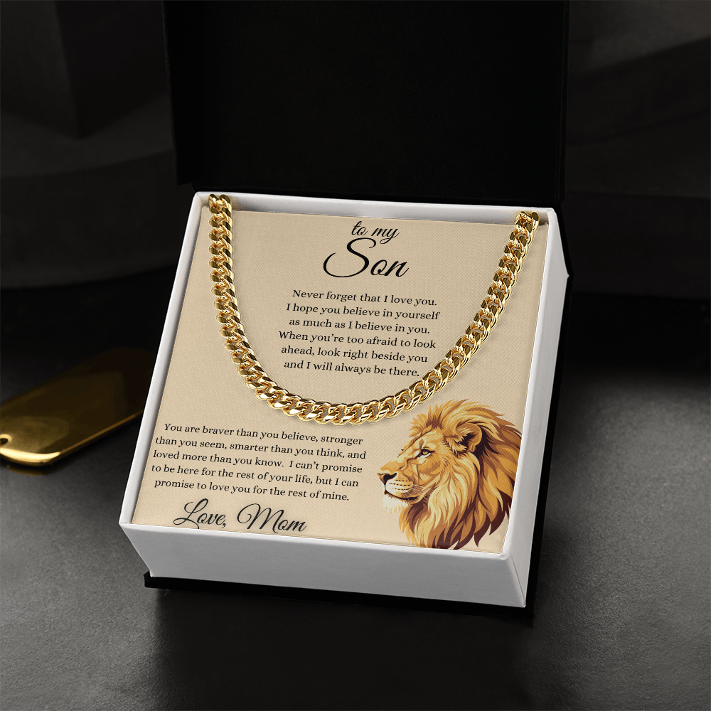 To My Son From Mom Inspirational Cuban Link Chain