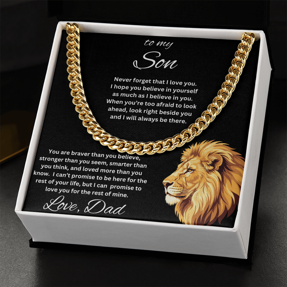 To My Son From Dad Inspirational Cuban Link Chain