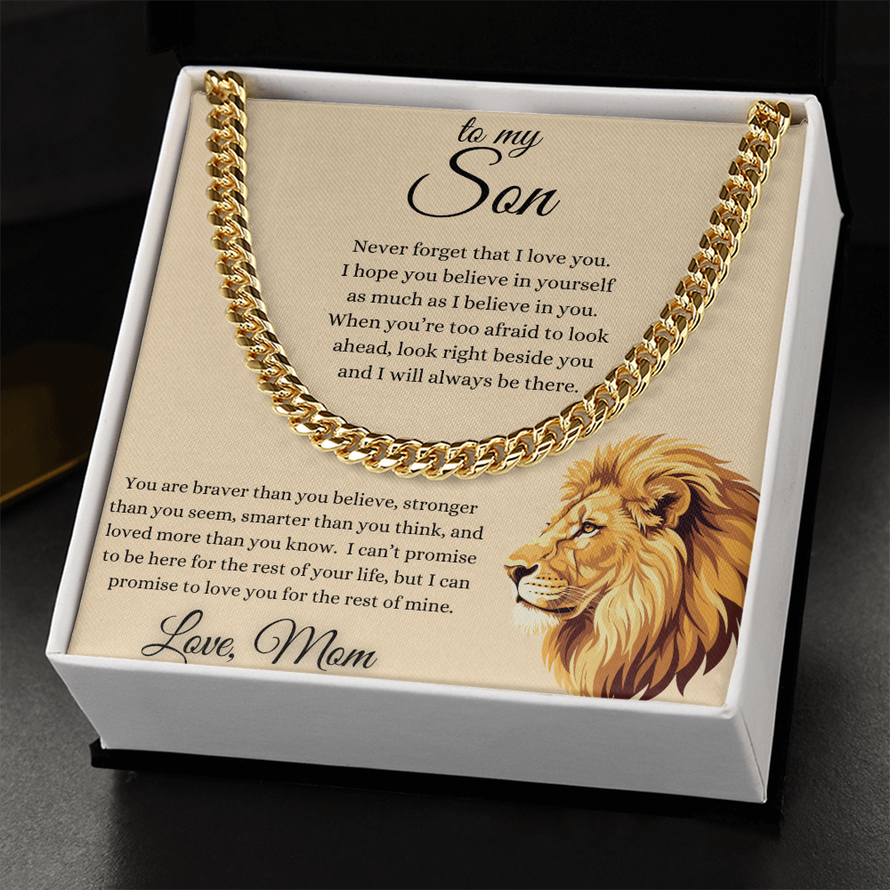 To My Son From Mom Inspirational Cuban Link Chain