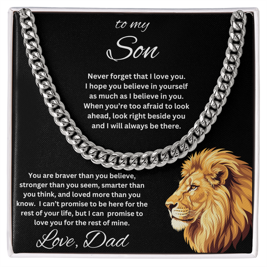 To My Son From Dad Inspirational Cuban Link Chain