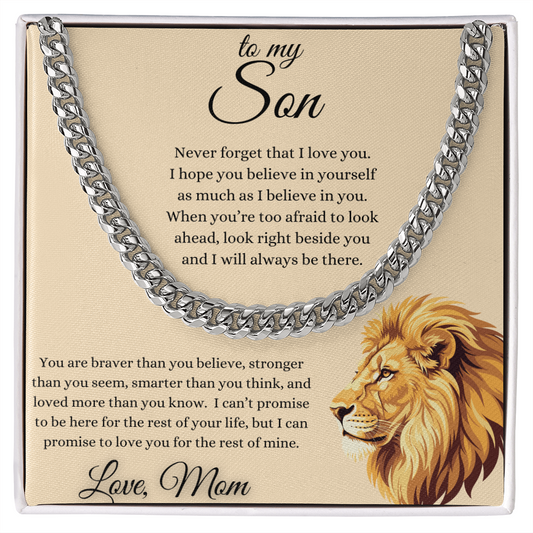To My Son From Mom Inspirational Cuban Link Chain