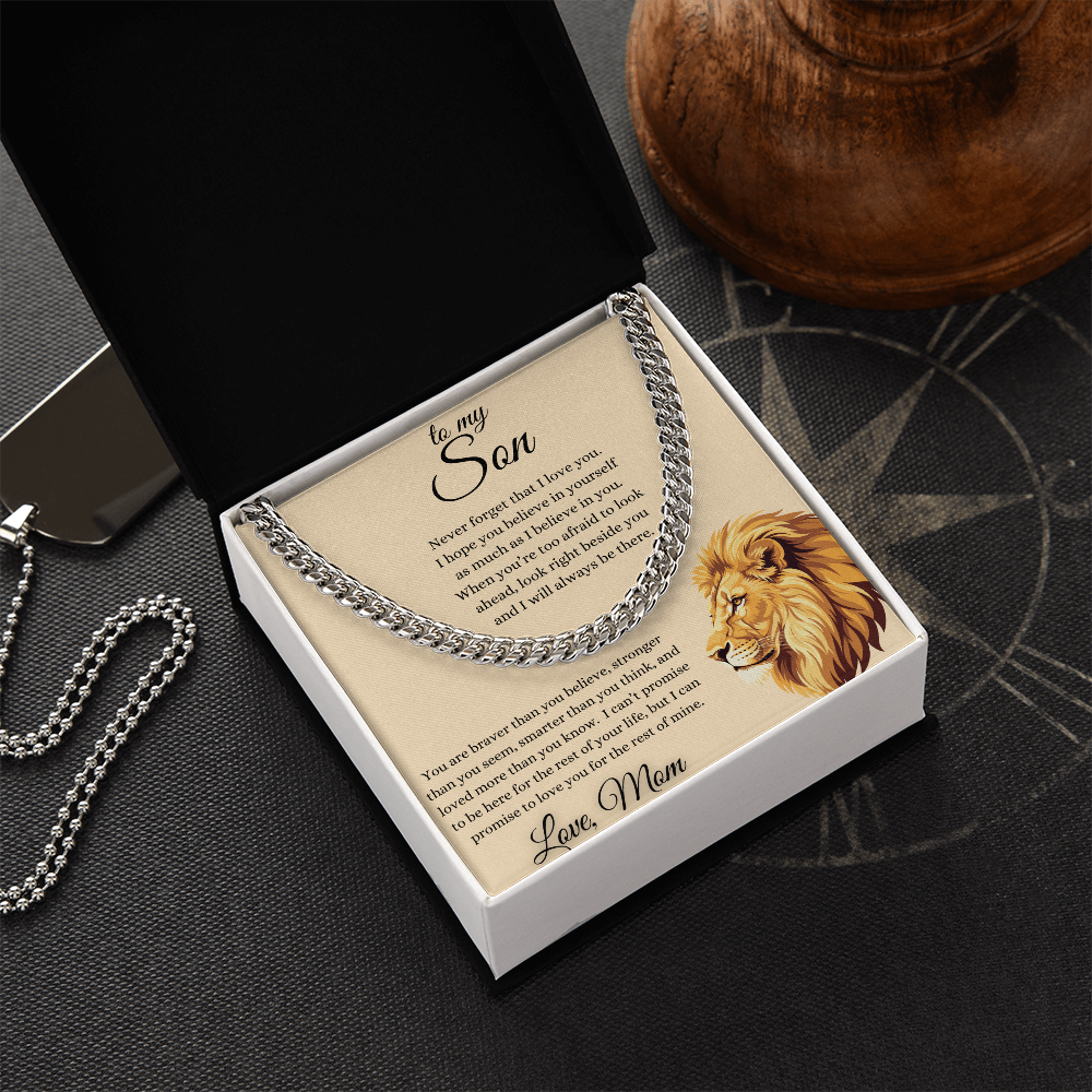 To My Son From Mom Inspirational Cuban Link Chain