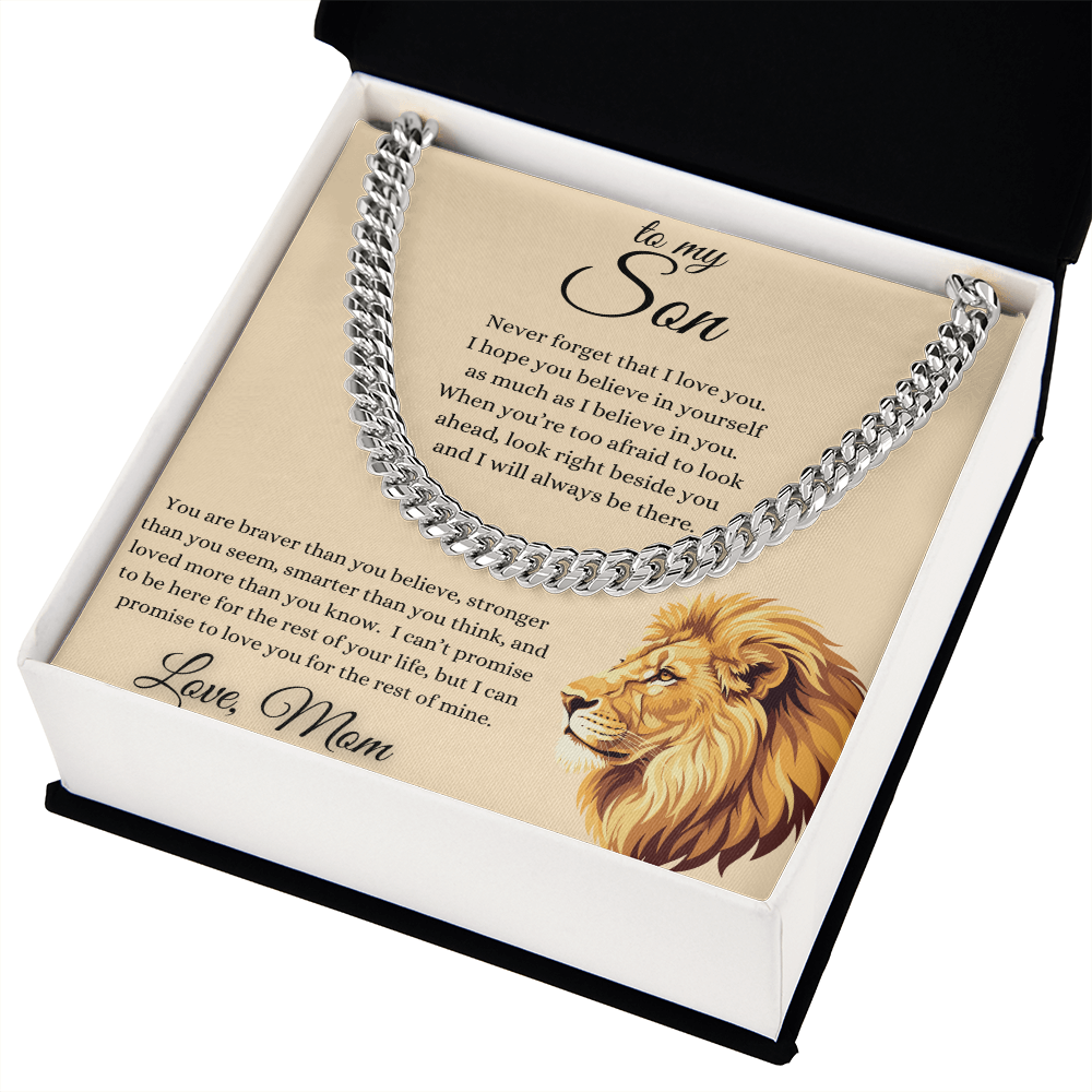 To My Son From Mom Inspirational Cuban Link Chain