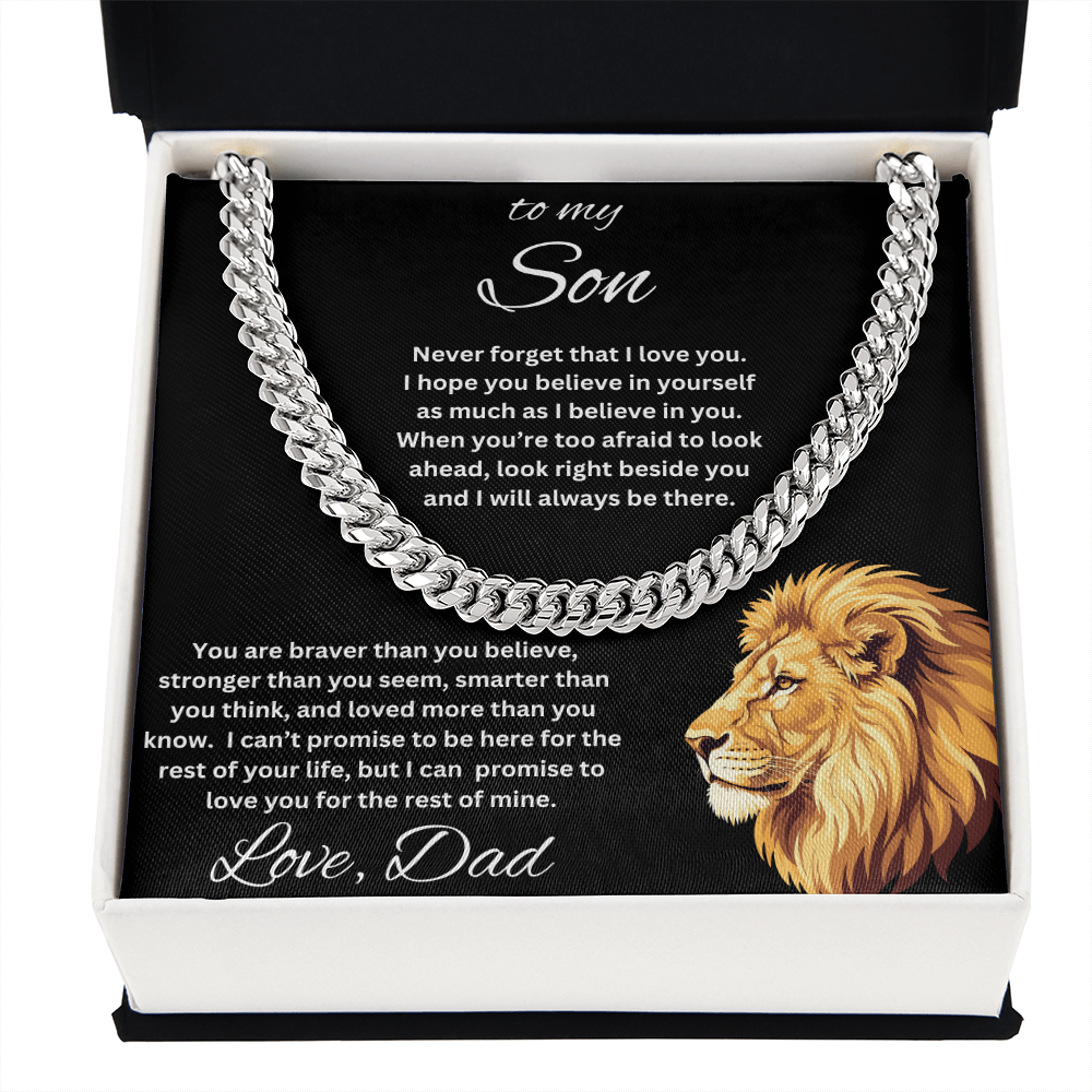 To My Son From Dad Inspirational Cuban Link Chain