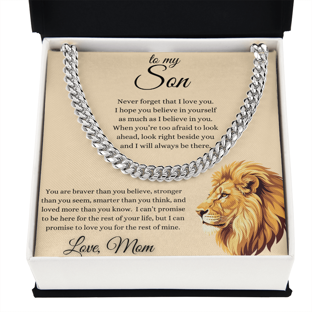 To My Son From Mom Inspirational Cuban Link Chain