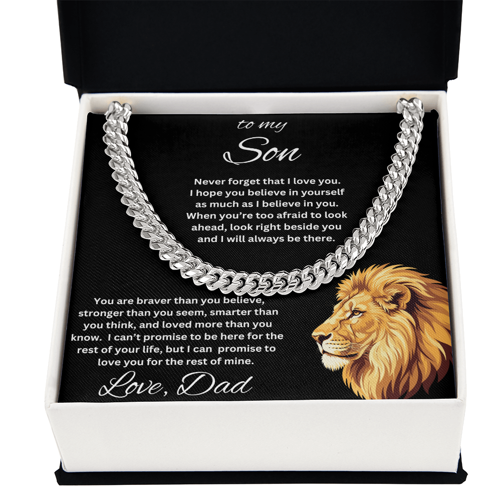 To My Son From Dad Inspirational Cuban Link Chain