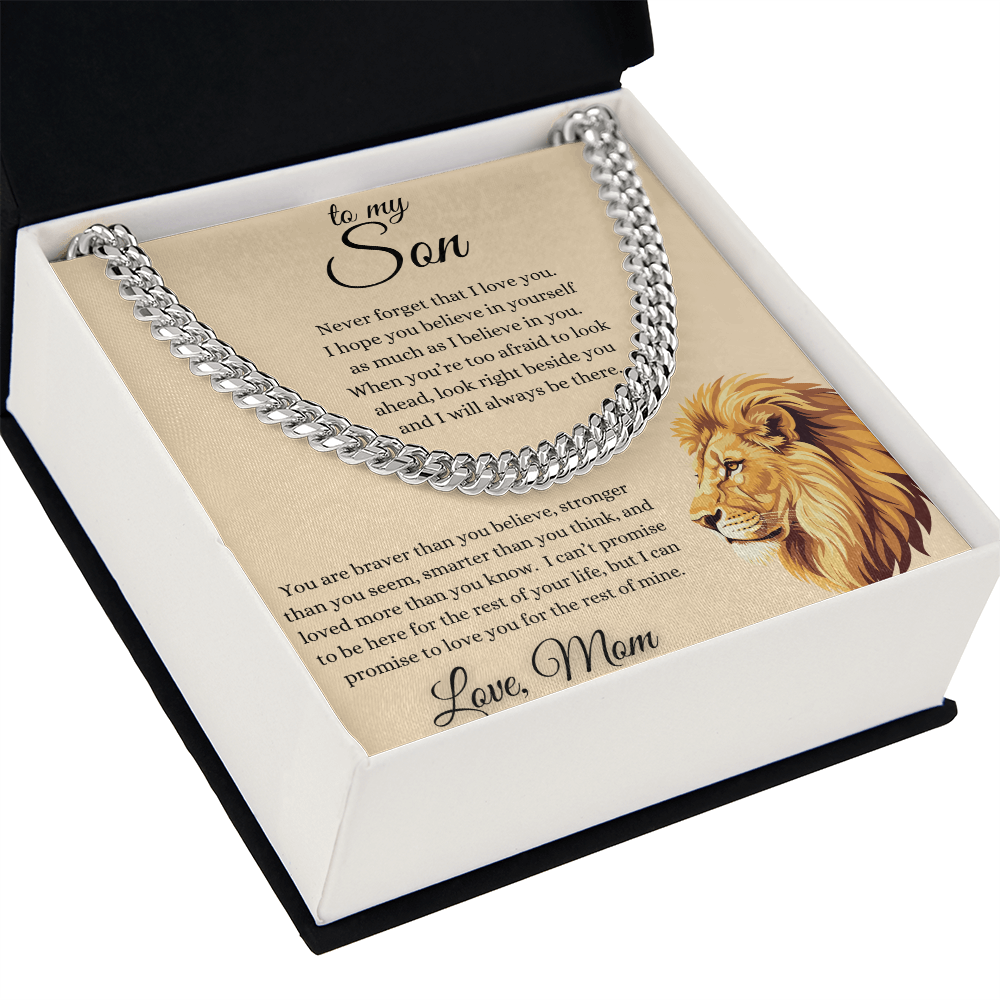 To My Son From Mom Inspirational Cuban Link Chain