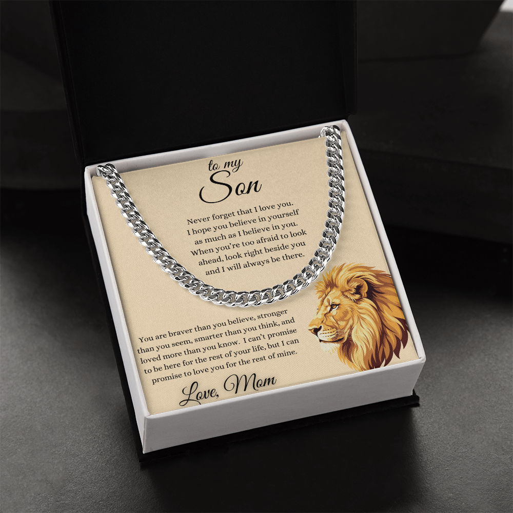 To My Son From Mom Inspirational Cuban Link Chain