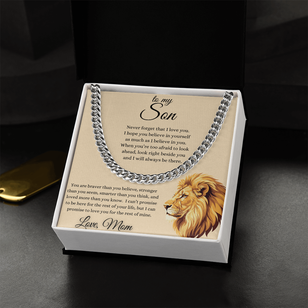To My Son From Mom Inspirational Cuban Link Chain