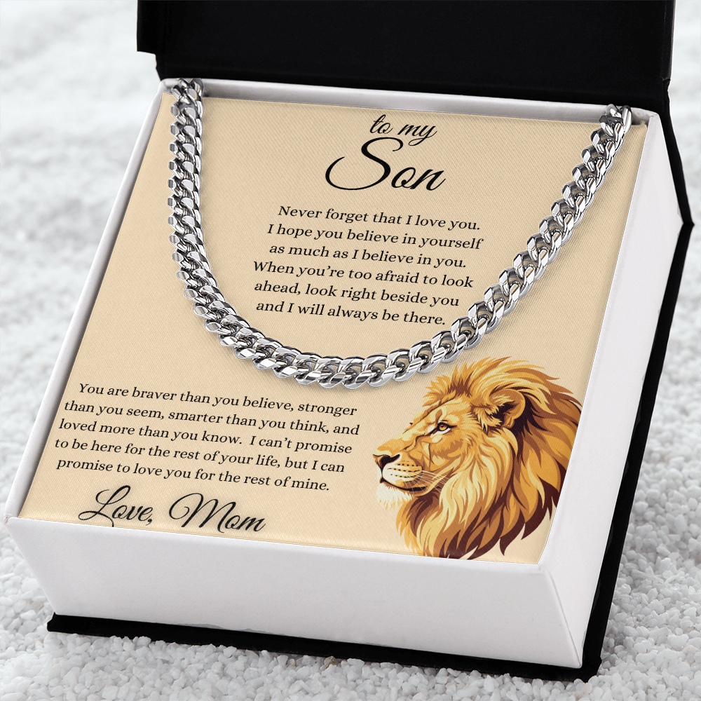 To My Son From Mom Inspirational Cuban Link Chain