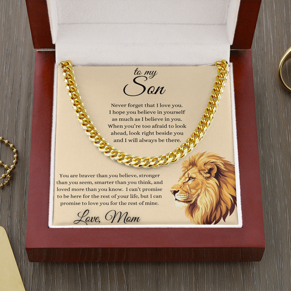 To My Son From Mom Inspirational Cuban Link Chain